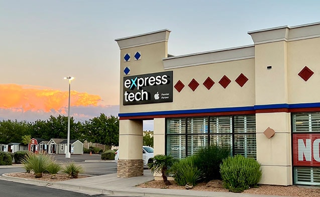 express tech signage outside of store
