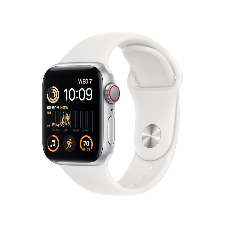 Apple Watch SE on white band