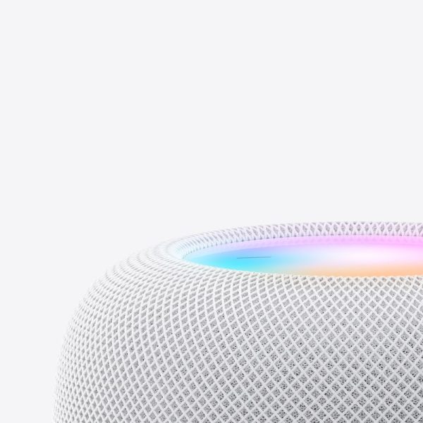 closeup of homepod in white