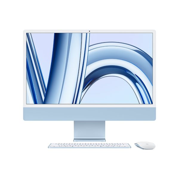 front view of imac 24 inch blue