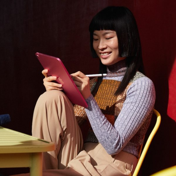 woman using ipad 10th generation with pen