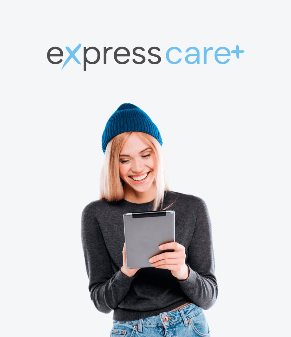 expresscare+ woman using ipad