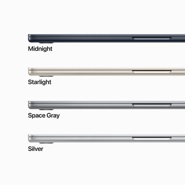 multiple different macbooks 15-inch side view with different colors