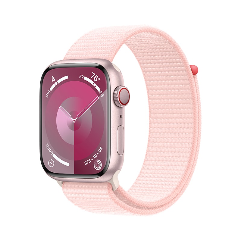 side view of the light pink Apple Watch Series 9