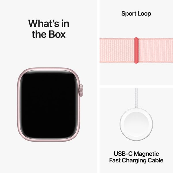 what all comes inside the box of the light pink Apple Watch Series 9