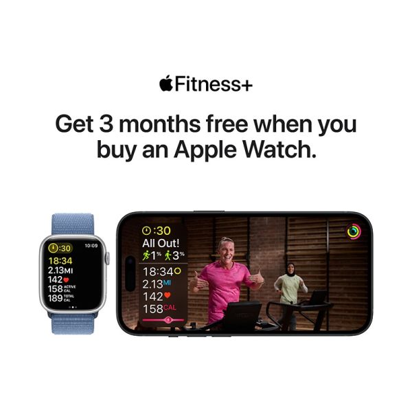 Fitness+ on the light pink Apple Watch Series 9